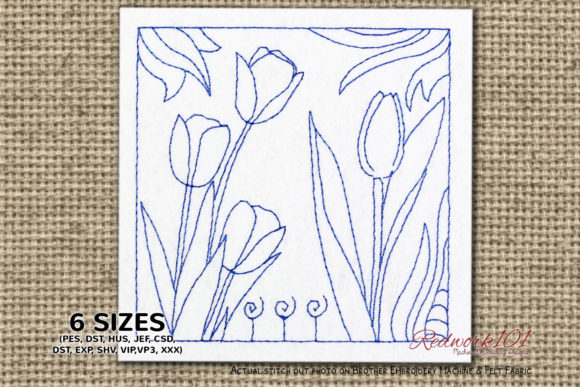 A Bouquet Tulip Flowers Redwork Review