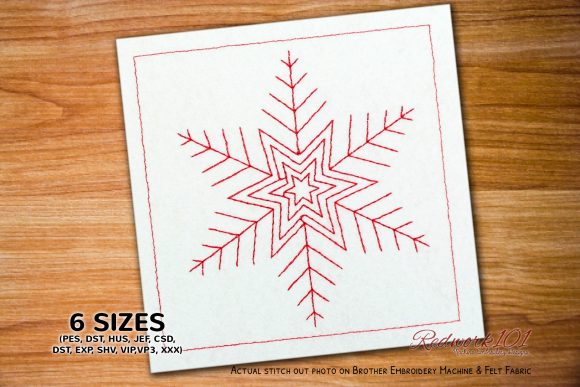 Beautiful Snowflake Redwork for Seasonal Embroidery