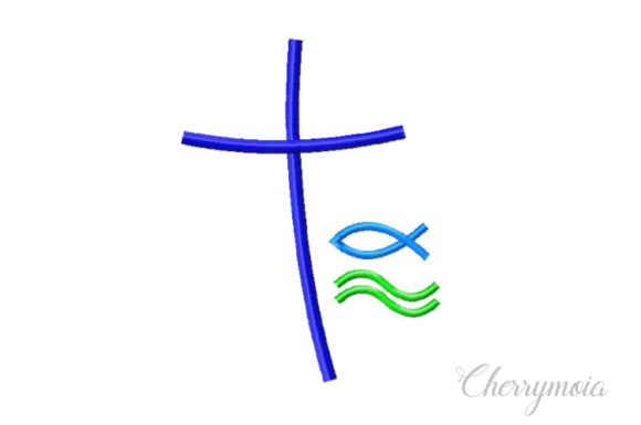 Cross Fish Wave Embroidery Design Review