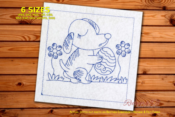 Cute Puppy with Easter Egg Redwork Review