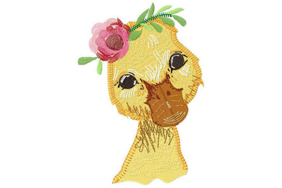 Duck Wearing a Rose on Her Head Embroidery Review