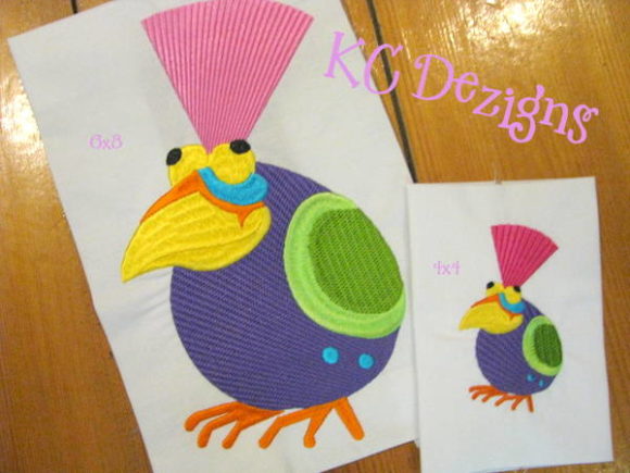 Googly Eyed Bird 06 Machine Embroidery Design
