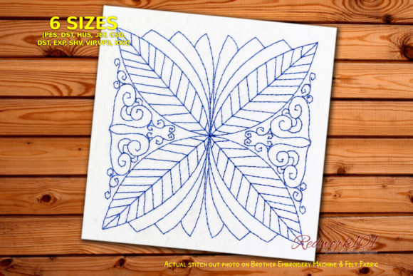 Leaf Pattern Redwork Embroidery Review