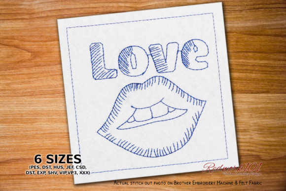 Love Lips Redwork Review for Seasonal Embroidery