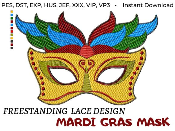 Mardi Gras Mask Embroidery Design Review