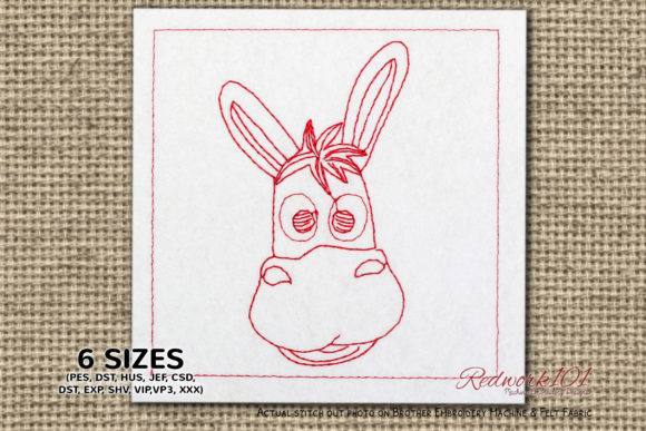 Smiling Donkey Head Redwork Review