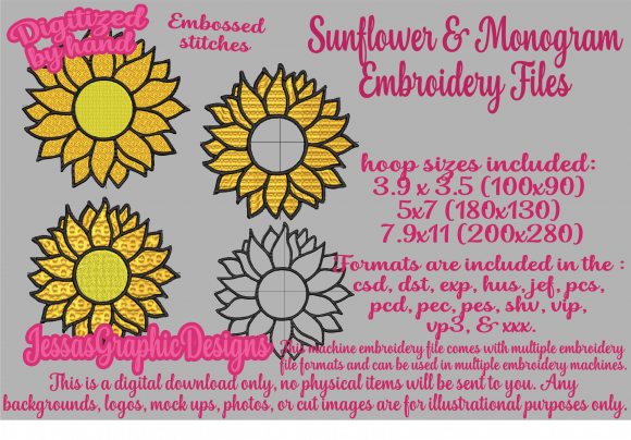 Sunflowers with Monograms Embroidery Review
